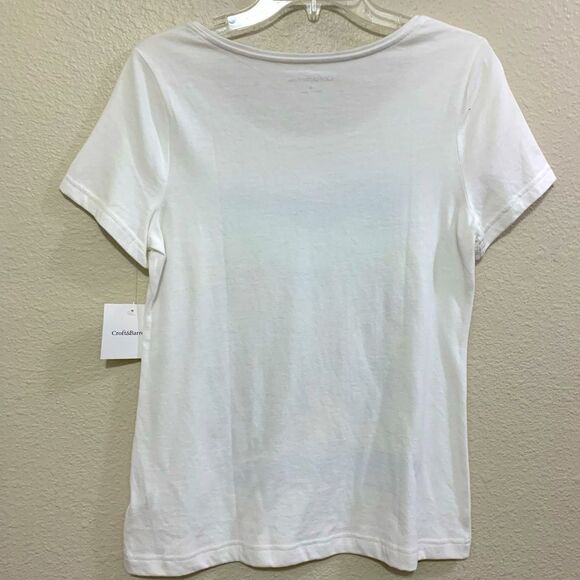 CROFT & BARROW GRAPHIC T-SHIRT WOMEN SMALL COLORFUL NEIGHBORHOOD SCENE. - Picture 2 of 10